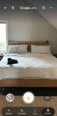 Exemple d’analyse de scène dans le mode AI de Google Lens : l’IA observe une pièce et comprend le contexte visuel.