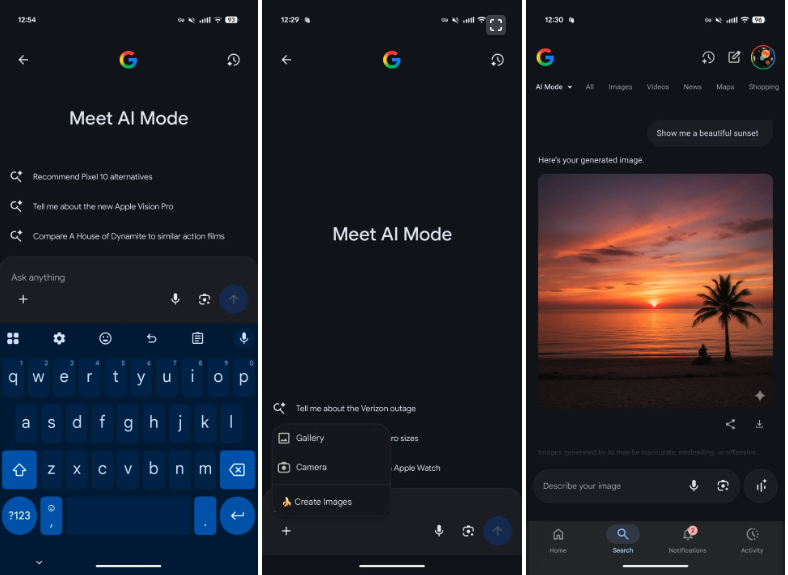 Image générée par le nouveau mode IA de Google Lens, illustrant la compréhension et la création d’images par l’IA.